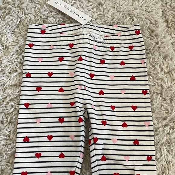 Janie&Jack Striped Heart Print Leggings - Picture 5 of 6